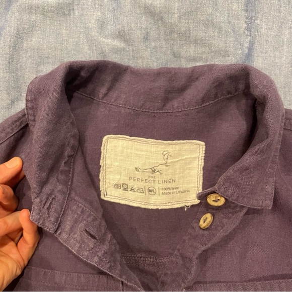 Cropped swingy linen button-up shirt - Ljubljana - Picture 5 of 8